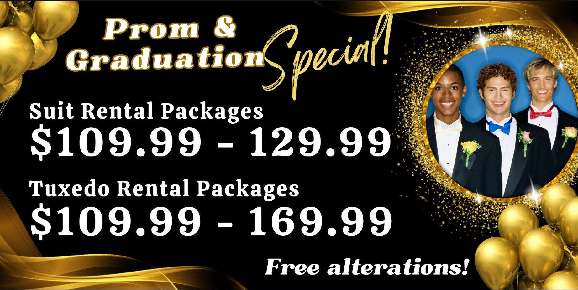Spring Graduation and Prom Tuxedo & Suit Specials in Windsor